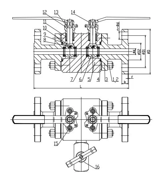 Economical Custom Design A105 2 Inch Size Adjustable Dbb Ball Valve